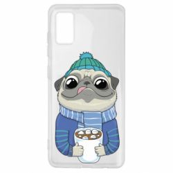 Чехол для Samsung A41 Мопс любит кофе