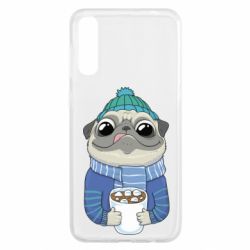 Чехол для Samsung A50 Мопс любит кофе