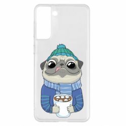 Чехол для Samsung S21+ Мопс любит кофе - PrintSalon