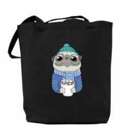 Эко-сумка Мопс любит кофе - PrintSalon