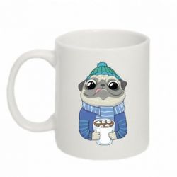 Чашка 320ml Мопс любит кофе