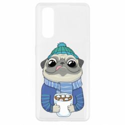 Чехол для Oppo Find X2 Мопс любит кофе - PrintSalon