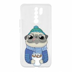 Чехол для Xiaomi Redmi 9 Мопс любит кофе - PrintSalon