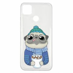 Чехол для Xiaomi Redmi 9c Мопс любит кофе