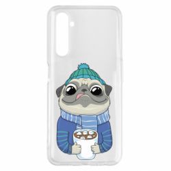 Чехол для Realme 6 Pro Мопс любит кофе - PrintSalon