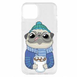 Чехол для iPhone 14 Plus Мопс любит кофе - PrintSalon