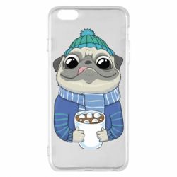 Чехол для iPhone 6 Plus/6S Plus Мопс любит кофе - PrintSalon