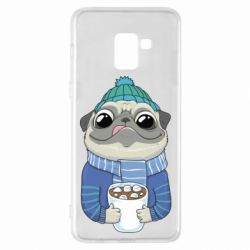 Чехол для Samsung A8+ 2018 Мопс любит кофе - PrintSalon