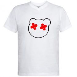 Чоловіча футболка з V-подібним вирізом мордочка - PrintSalon