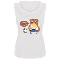Женская майка Morning is never good - PrintSalon