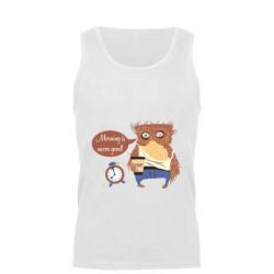 Мужская майка Morning is never good - PrintSalon