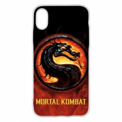 Чохол для iPhone X/Xs Mortal kombat  logo and fire - PrintSalon