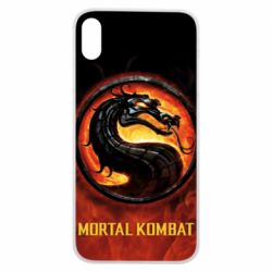 Чохол для iPhone Xs Max Mortal kombat  logo and fire - PrintSalon
