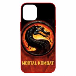 Чохол для iPhone 12 mini Mortal kombat  logo and fire - PrintSalon