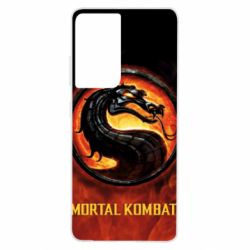 Чохол для Samsung S21 Ultra Mortal kombat  logo and fire - PrintSalon