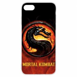 Чехол для iPhone 8 Mortal kombat  logo and fire