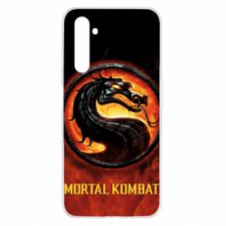 Чохол для Realme 6 Mortal kombat  logo and fire - PrintSalon