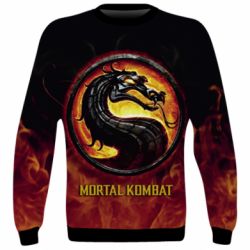 3D світшот Mortal kombat  logo and fire - PrintSalon