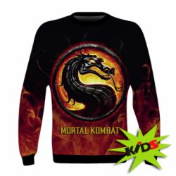Дитячий 3D світшот Mortal kombat  logo and fire - PrintSalon