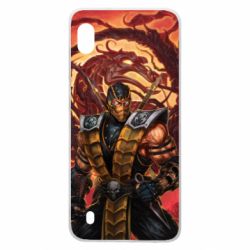 Чехол для Samsung A10 Mortal Kombat Scorpion-PrintSalon Чехол для Samsung A10 Mortal Kombat Scorpion