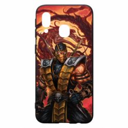 Чехол для Samsung A40 Mortal Kombat Scorpion-PrintSalon Чехол для Samsung A40 Mortal Kombat Scorpion