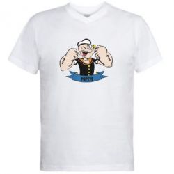Чоловіча футболка з V-подібним вирізом Моряк Папай - PrintSalon