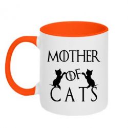Чашка двокольорова Mother of cats1 - PrintSalon