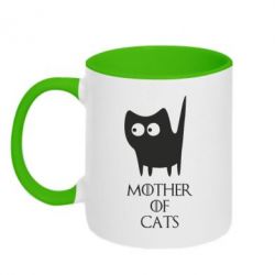 Чашка двухцветная 320ml Mother of cats - PrintSalon