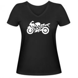 Жіноча футболка з V-подібним вирізом MOTO SPORT - PrintSalon