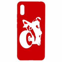 Чехол для Xiaomi Redmi 9a Мотоциклист на спорте - PrintSalon