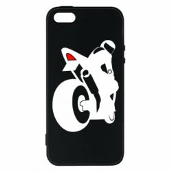 Чехол для iPhone5/5S/SE Мотоциклист на спорте - PrintSalon