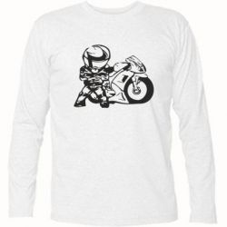 Футболка с длинным рукавом Мотоциклист - PrintSalon