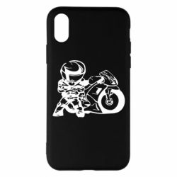 Чехол для iPhone X/Xs Мотоциклист - PrintSalon