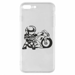Чехол для iPhone 8 Plus Мотоциклист - PrintSalon