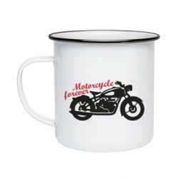 Кружка эмалированная Motorcycle forever - PrintSalon