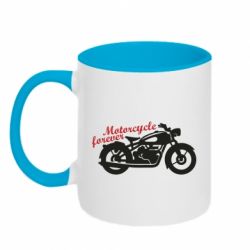Чашка двухцветная 320ml Motorcycle forever - PrintSalon