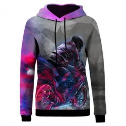 Жіноче 3D худі Motorcycle neon lov poly-PrintSalon Жіноче 3D худі Motorcycle neon lov poly
