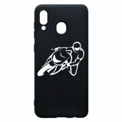 Чехол для Samsung A30 Motorcyclist racer - PrintSalon