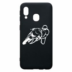 Чехол для Samsung A40 Motorcyclist racer - PrintSalon