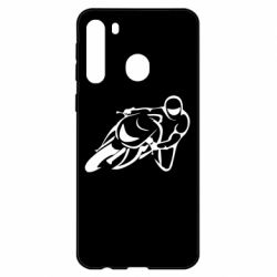 Чехол для Samsung A21 Motorcyclist racer - PrintSalon