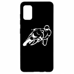 Чехол для Samsung A41 Motorcyclist racer - PrintSalon