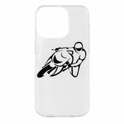 Чехол для iPhone 14 Pro Motorcyclist racer - PrintSalon