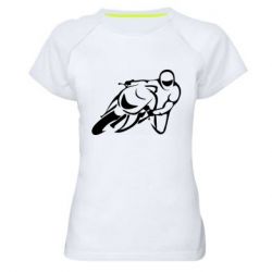 Женская футболка для спорта Motorcyclist racer - PrintSalon