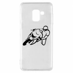 Чехол для Samsung A8 2018 Motorcyclist racer - PrintSalon