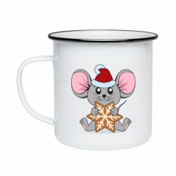 Кружка емальована Mouse with cookies - PrintSalon