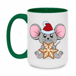 Чашка двокольорова велика Mouse with cookies - PrintSalon