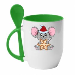 Чашка з ложкою Mouse with cookies - PrintSalon