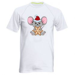 Чоловіча футболка для спорту Mouse with cookies - PrintSalon