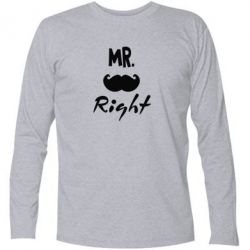 Футболка с длинным рукавом Mr. right - PrintSalon