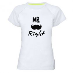 Женская футболка для спорта Mr. right - PrintSalon